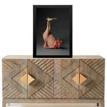 Quadro Divertido Frango Fazendo Yoga 45X34Cm Quadro Divertido Frango Fazendo Yoga 45X34Cm