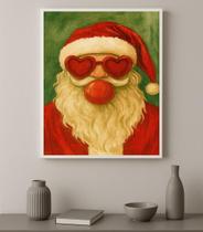 Quadro Divertido Papai Noel Bubble Gun 33X24Cm - Com Vidro