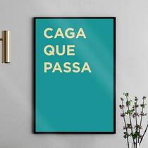 Quadro Divertido Para Banheiro - Frase 45X34Cm - Com Vidro Quadro Divertido Para Banheiro - Frase 45X34Cm - Com Vidro