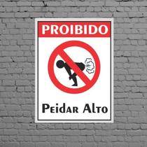 Quadro Divertido Proibido Peidar Alto 45x34cm - com vidro Quadro Divertido Proibido Peidar Alto 45x34cm - com vidro