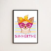 Quadro Dog Summer Time 45x34cm - com vidro