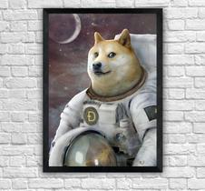 Quadro Dogecoin Criptomoeda com Moldura E Acetato Tamanho A3