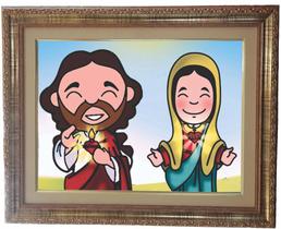 Quadro dos Sagrados Corações, Infantil, 06, 53x43cm. Angelus Quadro dos Sagrados Corações, Infantil, 06, 53x43cm. Angelus