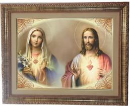 Quadro dos Sagrados Corações, Mod. 03, Tam. 53X43cm. Angelus Quadro dos Sagrados Corações, Mod. 03, Tam. 53X43cm. Angelus