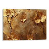 Quadro Dourado Encanto das Flores Eternas
