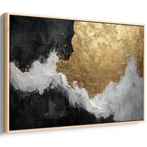 Quadro Dourado Encontro de Luz e Sombra