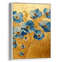 Quadro Dourado Jardim de Flores Celestiais