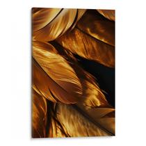 Quadro Dourado Sussurro de Plumas Radiantes