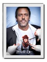 Quadro Dr House Coração Serie Medica Poster & Moldura Branca