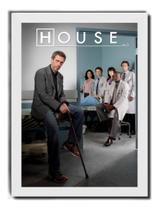 Quadro Dr House Elenco Serie Medica Poster & Moldura Branca