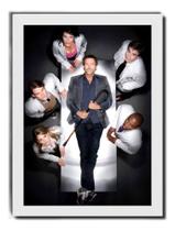 Quadro Dr House Elenco Serie Poster Na Moldura Branca