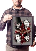 Quadro Drácula Vampiro Ícones Terror Gótico Decoração
