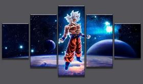 Quadro Dragon Ball Exoplaneta Goku 5 Peças Mosaico