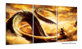 Quadro Dragon Ball Z Goku Super Sayajin em Mosaico 120x60 3 peças