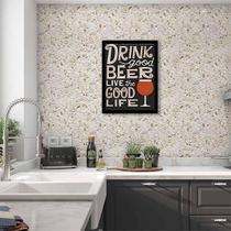 Quadro Drink Good Beer, Live Good Life 24X18 Com Vidro Preta Quadro Drink Good Beer, Live Good Life 24X18 Com Vidro Preta