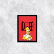 Quadro Duff Beer Homer Simpsons 33x24cm - com vidro Quadro Duff Beer Homer Simpsons 33x24cm - com vidro