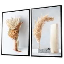 Quadro Duplo Canvas com Moldura Capim Dourado 126x93cm