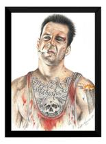 Quadro Duro De Matar Bruce Willis Tattoo Arte Moldurada Quadro Duro De Matar Bruce Willis Tattoo Arte Moldurada