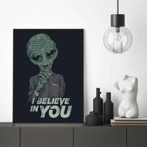 Quadro E.T I Believe In You 33X24 Com Vidro - Madeira Preta Quadro E.T I Believe In You 33X24 Com Vidro - Madeira Preta