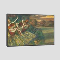 Quadro Edgar Degas Quatro Dançarinas Tela Moldura Preta 45X30Cm