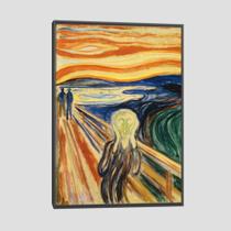 Quadro Edvard Munch O Grito Tela Moldura Preta 63X42Cm