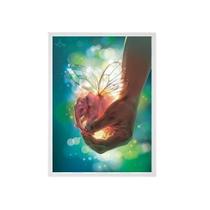 Quadro Elefante Com Asas De Borboleta 45X34Cm Madeira Preta