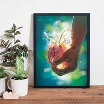 Quadro Elefante Com Asas De Borboleta Moldura Branca 33X24Cm Quadro Elefante Com Asas De Borboleta Moldura Branca 33X24Cm