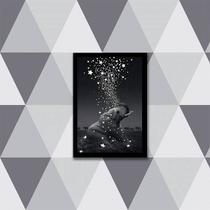 Quadro Elefante com Estrelas 24x18cm - com vidro