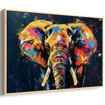 Quadro Elefante Cósmico em Explosão de Cores