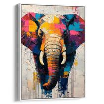 Quadro Elefante Surreal em Tons Vibrantes Cotidianos Quadro Elefante Surreal em Tons Vibrantes Cotidianos