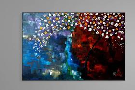Quadro Em Abstrato Com Tema De Margaridas