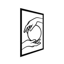 Quadro Em Alto Relevo Para Sala Tema Mãos 6Mm