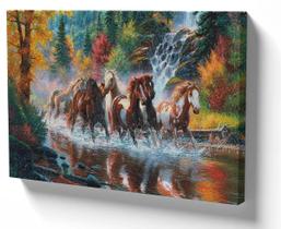 Quadro em Azulejo Parede ou Mesa 30x40 cavalo racas rio lago
