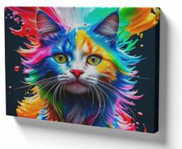 Quadro em Azulejo Parede ou Mesa 30x40 gato colorido cat gatinho Quadro em Azulejo Parede ou Mesa 30x40 gato colorido cat gatinho