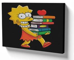 Quadro em Azulejo Parede ou Mesa 30x40 simpsons lisa livros