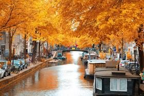 Quadro em Canvas outono em Amsterdam Holanda
