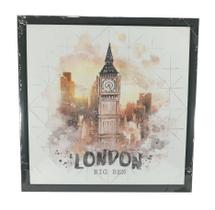Quadro em canvas preto London - Big Ben 40x40 cm Quadro em canvas preto London - Big Ben 40x40 cm
