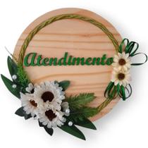 Quadro em Madeira de Pinus Atendimento 24 cm