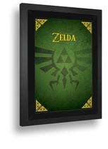 Quadro Emoldurado Poste Zelda Ocarina Of Tyme Classico Com Vidro