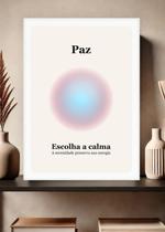 Quadro Energia/Tranquilidade/Paz com Vidro e Moldura Branca Tamanho:21cm x 30cm (A4)
