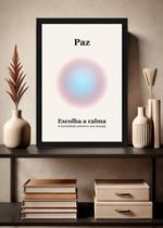Quadro Energia/Tranquilidade/Paz com Vidro e Moldura Preta Tamanho:21cm x 30cm (A4)