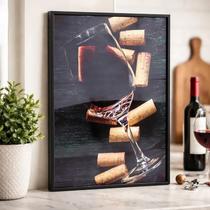 Quadro Enfeite Decorativo Taça Vinho De Plástico Para Parede
