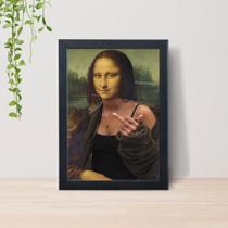 Quadro Engraçado Artes Famosas Monalisa com Moldura Decoração Quarto Sala 004