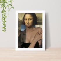 Quadro Engraçado Artes Famosas Monalisa com Moldura Decoração Quarto Sala 009