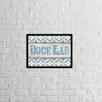 Quadro Envelhecido - Doce Lar 24x18cm - com vidro