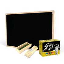 Quadro Escolar Negro 70x50 com Caixa de Giz Color e Apagador - Stalo