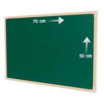 Quadro Escolar Verde 70x50 para Giz Com Moldura de Madeira - Stalo