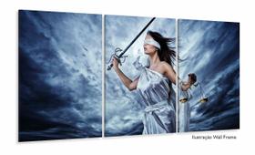 Quadro Escritório Advocacia Deusa Justiça Azul 120x60 sala
