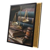 Quadro Escritório De Advocacia Martelo Balança e Livros