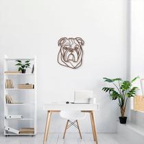 Quadro Escultura Cachorro Bulldog Ingles 100x85 Marrom Marrom